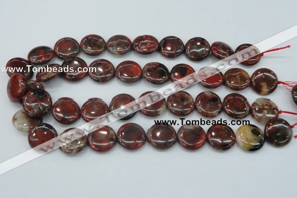CBD06 15.5 inches 20mm flat round brecciated jasper gemstone beads