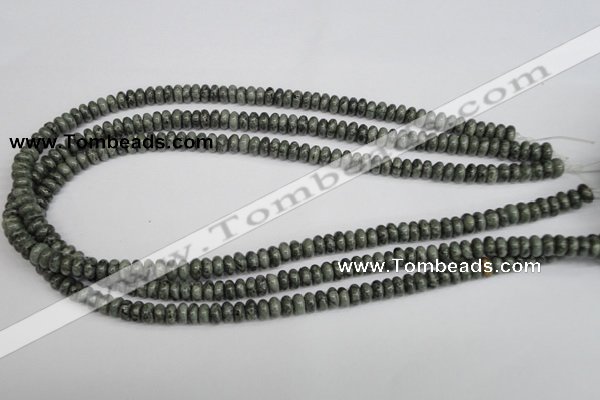 CBD209 15.5 inches 3*6mm rondelle green brecciated jasper beads
