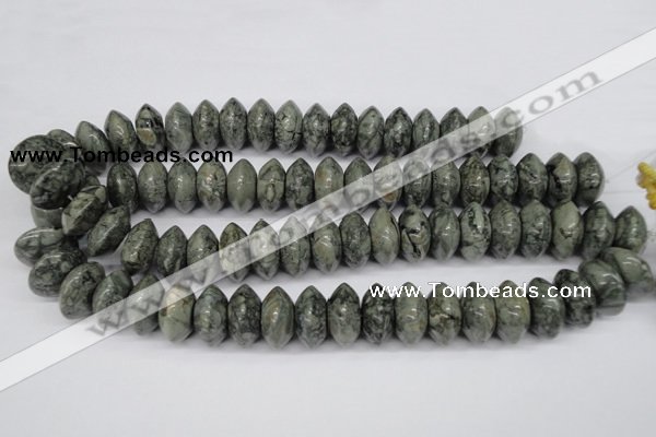 CBD212 15.5 inches 10*20mm rondelle green brecciated jasper beads