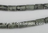 CBD216 15.5 inches 6*9.5mm column green brecciated jasper beads