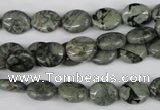 CBD225 15.5 inches 8*10mm oval green brecciated jasper beads
