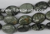 CBD226 15.5 inches 12*16mm oval green brecciated jasper beads