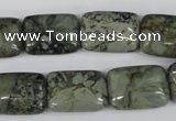CBD239 15.5 inches 13*18mm rectangle green brecciated jasper beads