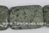CBD240 15.5 inches 30*40mm rectangle green brecciated jasper beads