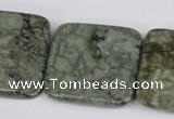 CBD245 15.5 inches 30*30mm faceted square green brecciated jasper beads