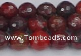 CBD378 15.5 inches 10mm faceted round poppy jasper beads