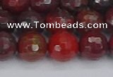 CBD379 15.5 inches 12mm faceted round poppy jasper beads