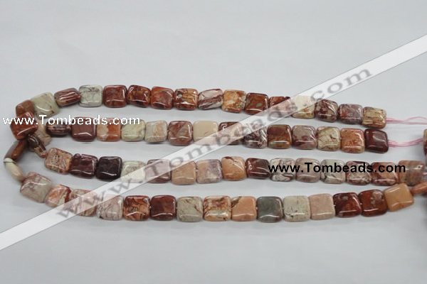 CBD52 15.5 inches 12*12mm Square brecciated jasper gemstone beads