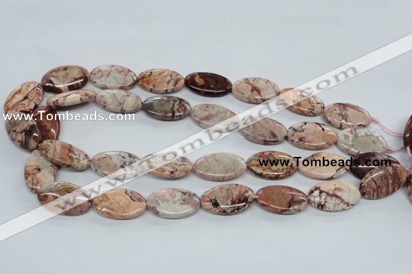CBD57 15.5 inches 15*25mm oval brecciated jasper gemstone beads