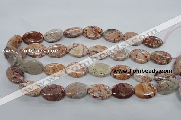 CBD58 15.5 inches 18*25mm oval brecciated jasper gemstone beads