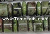 CBG82 15.5 inches 6*18mm & 11*18mm rondelle bronze green gemstone beads