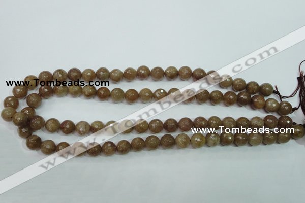 CBQ213 15.5 inches 10mm faceted round strawberry quartz beads