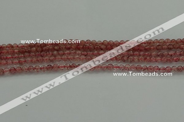 CBQ300 15.5 inches 4mm round natural strawberry quartz beads