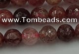 CBQ412 15.5 inches 8mm faceted round strawberry quartz beads