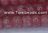 CBQ441 15.5 inches 10*12mm rondelle strawberry quartz beads