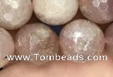 CBQ576 15.5 inches 16mm faceted round strawberry quartz beads