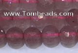CBQ701 15.5 inches 6mmm faceted round strawberry quartz beads