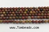 CBQ741 15.5 inches 8mm round red moss agate gemstone beads wholesale