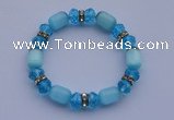 CBR15 5pcs imitation Swarovski crystal & cat eye beads stretchy bracelet