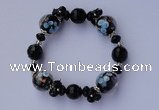 CBR23 5pcs imitation Swarovski crystal & lampwork glass beads bracelet