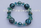CBR24 5pcs imitation Swarovski crystal & lampwork glass beads bracelet