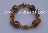 CBR26 5pcs imitation Swarovski crystal & lampwork glass beads bracelet