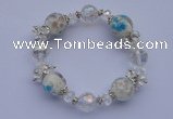CBR29 5pcs imitation Swarovski crystal & lampwork glass beads bracelet