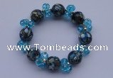 CBR30 5pcs imitation Swarovski crystal & lampwork glass beads bracelet