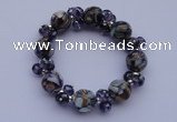 CBR31 5pcs imitation Swarovski crystal & lampwork glass beads bracelet