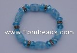 CBR36 5pcs imitation Swarovski crystal & lampwork glass beads bracelet