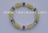 CBR37 5pcs imitation Swarovski crystal & lampwork glass beads bracelet
