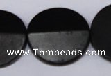 CBS21 15.5 inches 30mm coin black stone beads wholesale