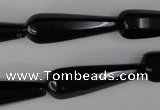 CBS218 15.5 inches 10*30mm faceted teardrop blackstone beads wholesale