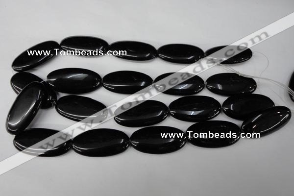 CBS255 15.5 inches 18*40mm oval blackstone beads wholesale