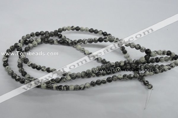 CBW01 15.5 inches 6mm round black & white jasper gemstone beads