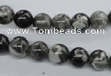 CBW02 15.5 inches 8mm round black & white jasper gemstone beads
