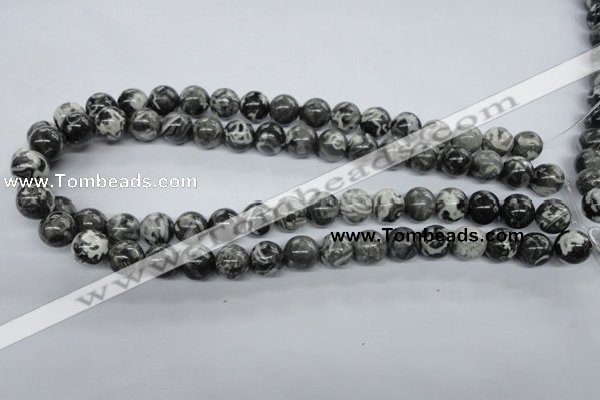 CBW03 15.5 inches 12mm round black & white jasper gemstone beads