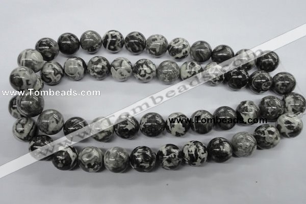 CBW04 15.5 inches 16mm round black & white jasper gemstone beads