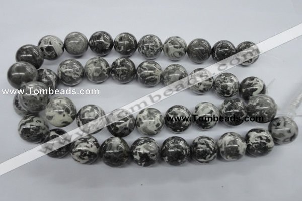CBW05 15.5 inches 20mm round black & white jasper gemstone beads