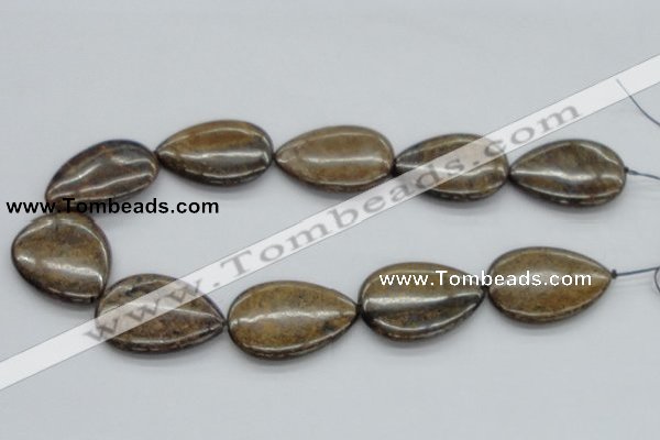 CBZ15 15.5 inches 30*40mm flat teardrop bronzite gemstone beads