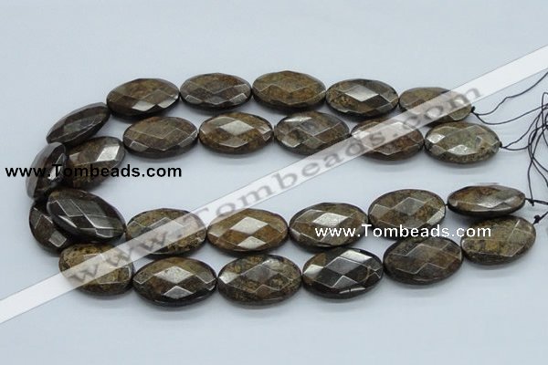 CBZ19 15.5 inches 20*30mm faceted oval bronzite gemstone beads