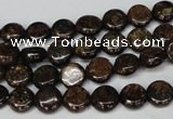 CBZ207 15.5 inches 8mm flat round bronzite gemstone beads