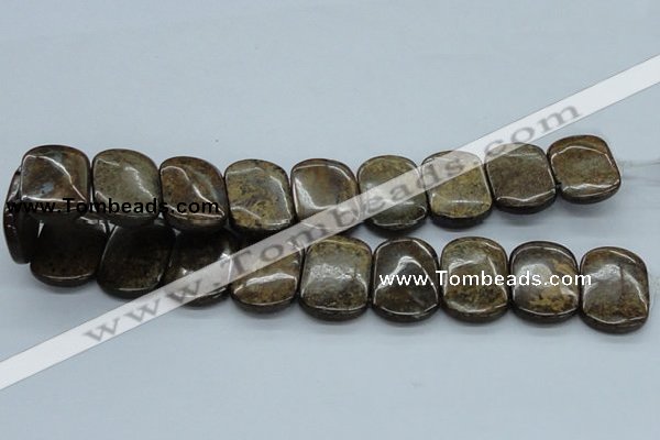 CBZ22 15.5 inches 20*30mm rectangle double drilled bronzite beads