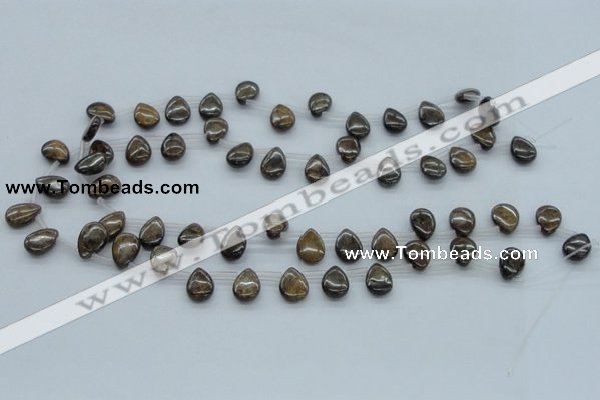 CBZ23 15.5 inches 10*15mm flat teardrop bronzite gemstone beads
