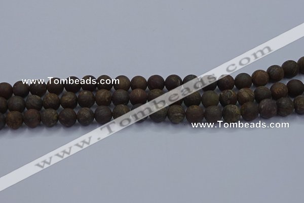CBZ602 15.5 inches 8mm round matte bronzite beads wholesale