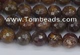 CBZ612 15.5 inches 8mm faceted round bronzite gemstone beads