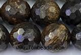 CBZ642 15 inches 10mm faceted round bronzite gemstone beads