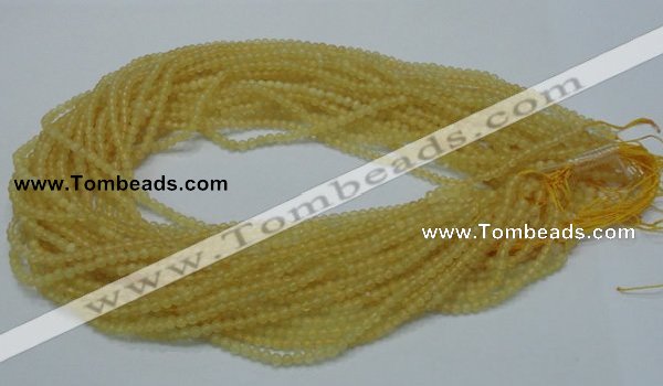CCA01 15.5 inches 3mm round yellow calcite gemstone beads wholesale