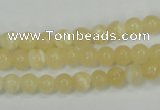 CCA201 15.5 inches 6mm round yellow lace calcite beads