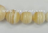 CCA207 15.5 inches 8mm -20mm round yellow lace calcite beads